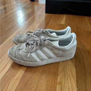 Adidas Women's Taupe and White Sneakers